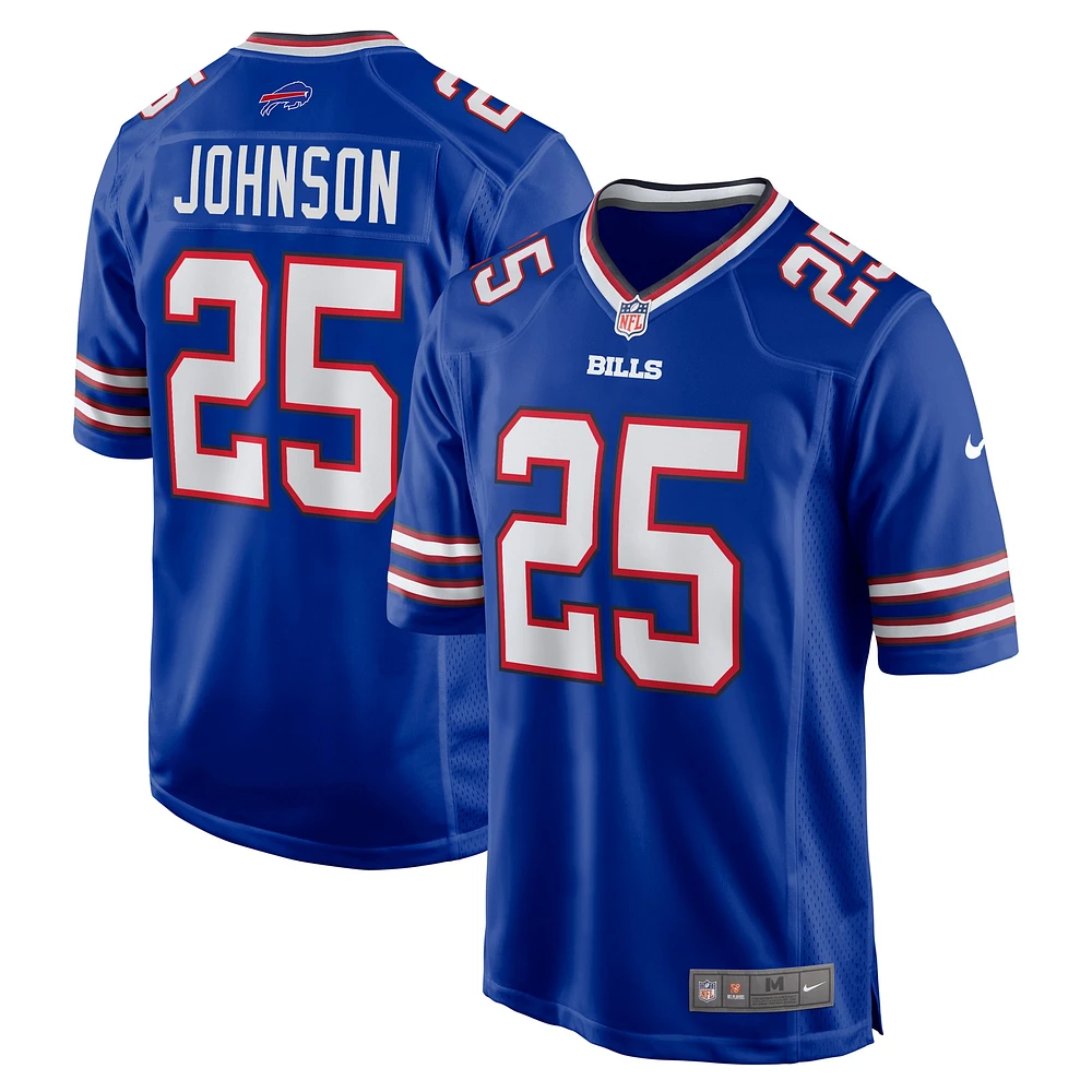 Men's Nike Ty Johnson Royal Buffalo Bills Team Game Jersey