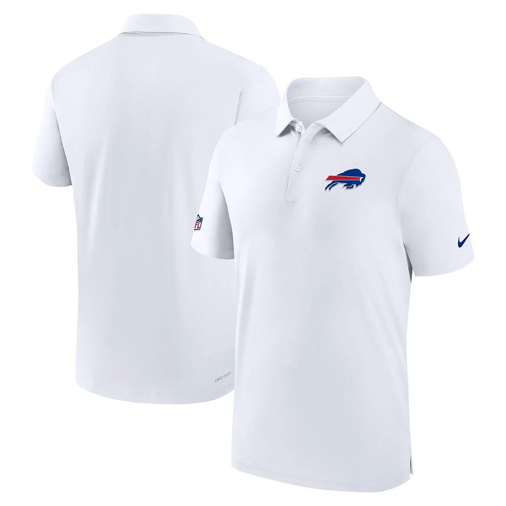 Polo Nike Performance Sideline Coaches pour homme, blanc, Buffalo Bills