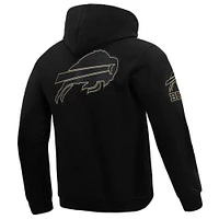 Sweat à capuche classique en chenille Pro Standard pour homme Buffalo Bills noir