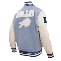 Veste universitaire à bouton-pression Pro Standard Denim Buffalo Bills Varsity Blues pour hommes