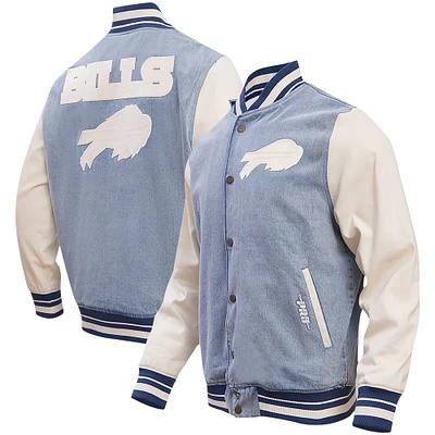 Veste universitaire à bouton-pression Pro Standard Denim Buffalo Bills Varsity Blues pour hommes