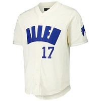 Men's Pro Standard Josh Allen Cream Buffalo Bills Name & Number Triple Tonal Button-Up Baseball Jersey