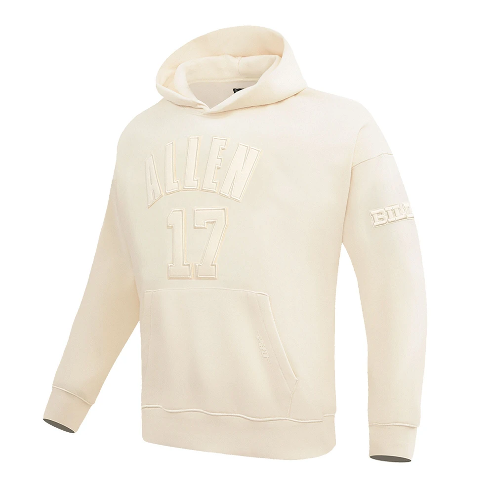 Sweat à capuche Pro Standard pour hommes Josh Allen crème Buffalo Bills nom et numéro du joueur