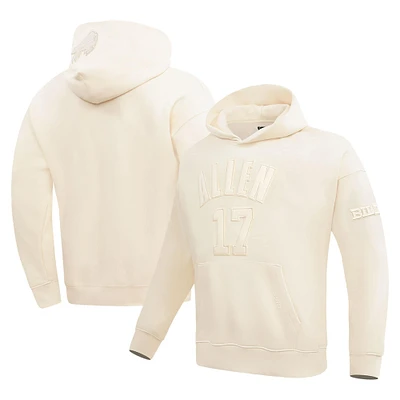 Sweat à capuche Pro Standard pour hommes Josh Allen crème Buffalo Bills nom et numéro du joueur