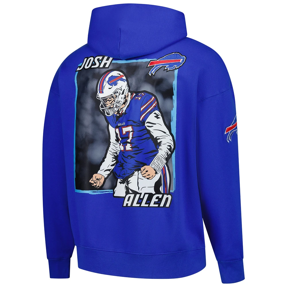 Men's Pro Standard Josh Allen Royal Buffalo Bills Animated Action Pullover Hoodie