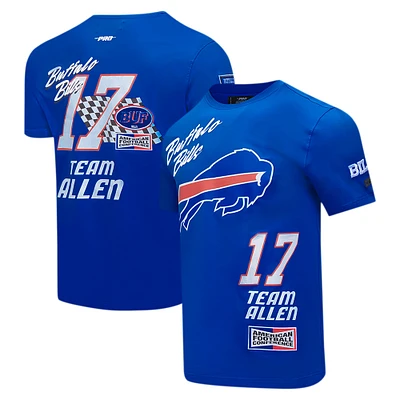 T-shirt avec nom et numéro de joueur Pro Standard Josh Allen Royal Buffalo Bills Fast Lane pour hommes