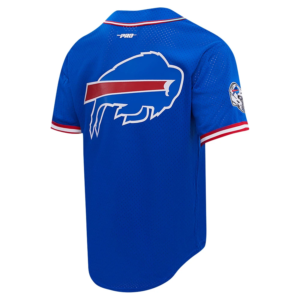 Men's Pro Standard Josh Allen Royal Buffalo Bills Mesh Button-Up Baseball Jersey