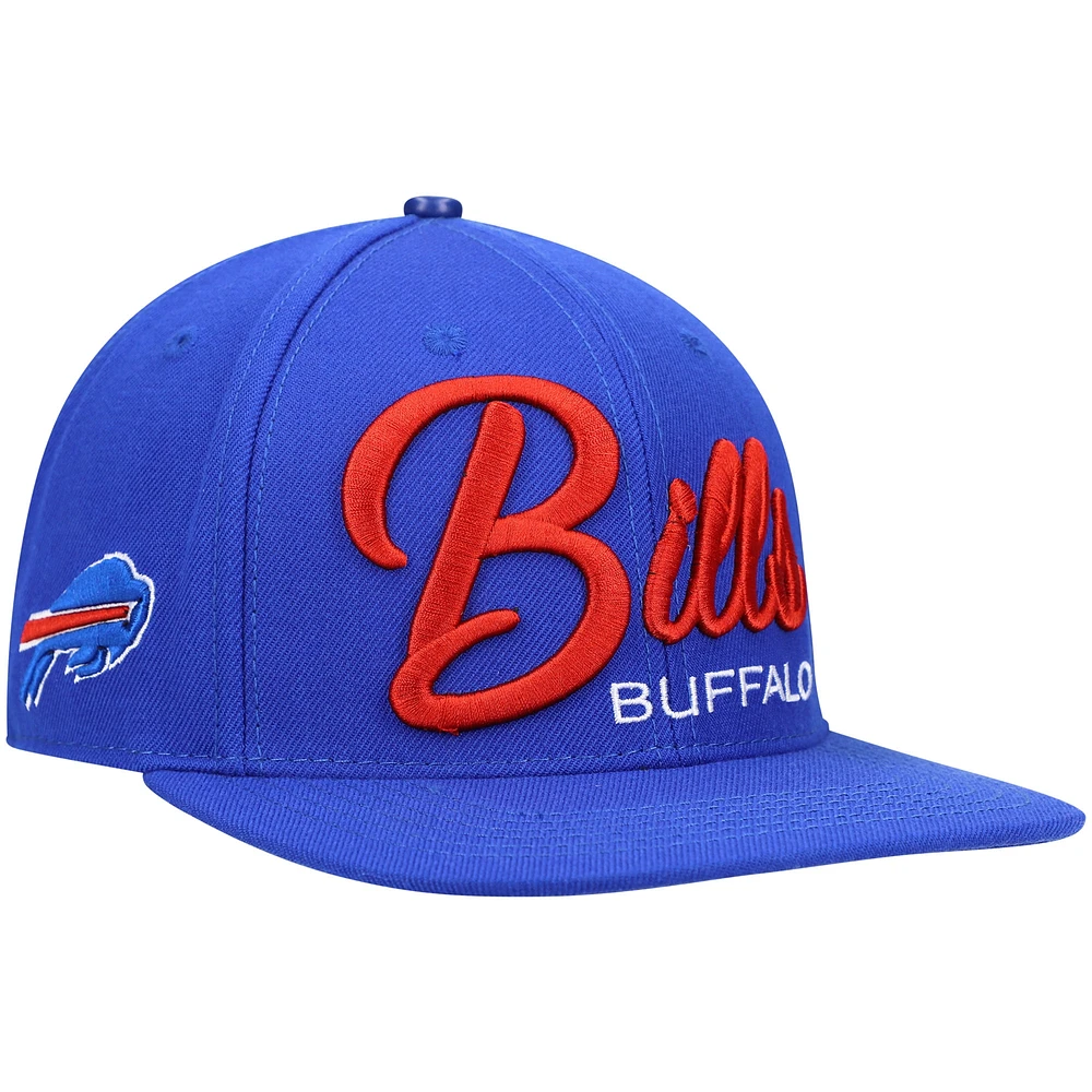 Men's Pro Standard Royal Buffalo Bills Script Wordmark Snapback Hat