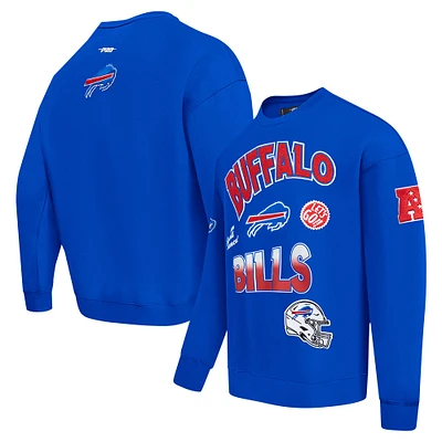 Men's Pro Standard Royal Buffalo Bills Turn It Up Drop Shoulder Pullover Sweatshirt