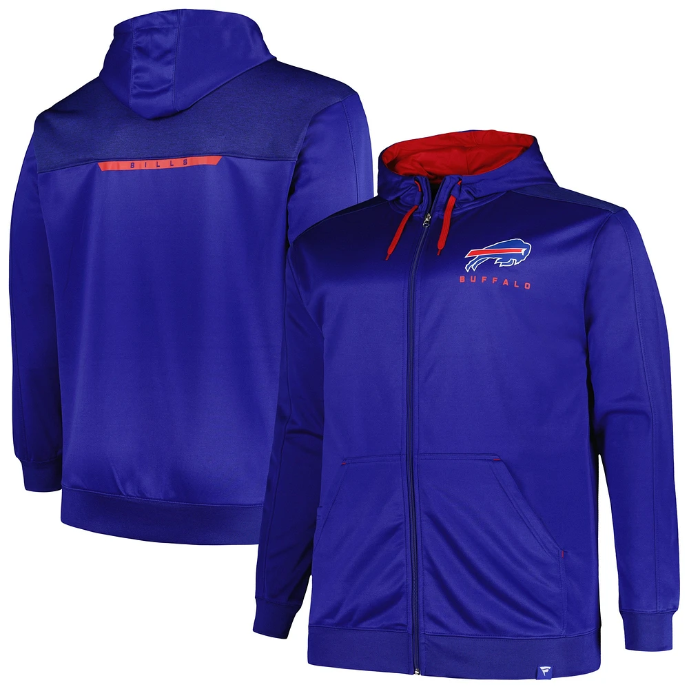 Sweat à capuche entièrement zippé Profile Royal Buffalo Bills Big & Tall Defender pour hommes