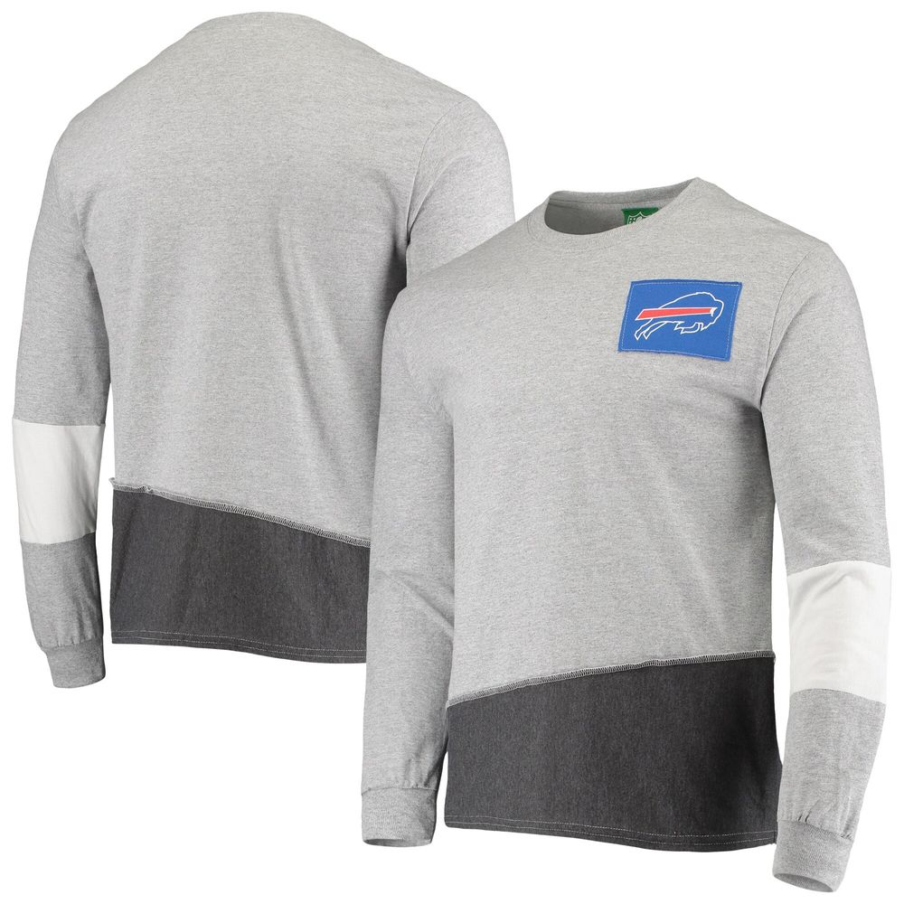 Men's Refried Apparel Gray Buffalo Bills Sustainable Angle Long Sleeve T-Shirt