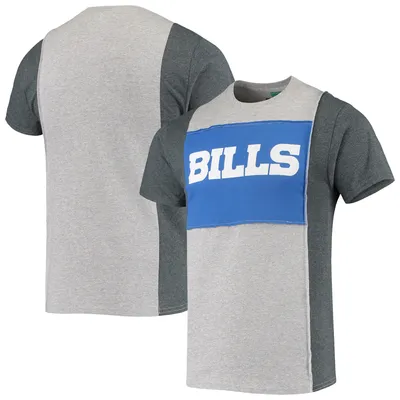 Buffalo Bills Refried Apparel Sustainable Split T-Shirt - Heather Gray