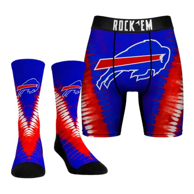 Buffalo Bills Rock Em Socks V Tie-Dye Underwear and Crew Combo Pack