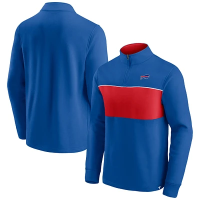 Men's Royal/Red Buffalo Bills Block Party Quarter-Zip Jacket