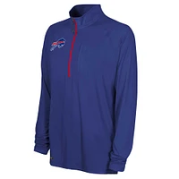 Men's Royal Buffalo Bills Combine Authentic Raglan Quarter-Zip Top