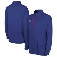 Men's Royal Buffalo Bills Combine Authentic Raglan Quarter-Zip Top