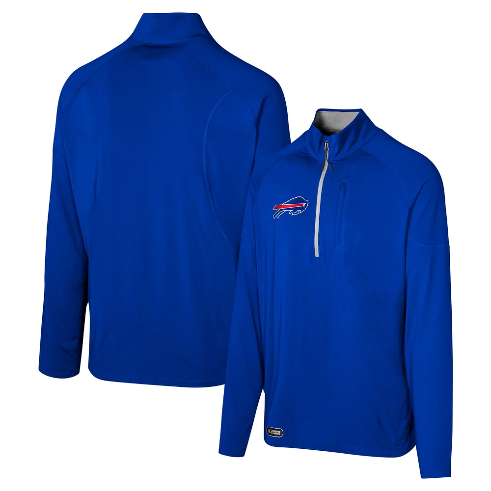 Men's Royal Buffalo Bills Grind Iron Quarter-Zip Top