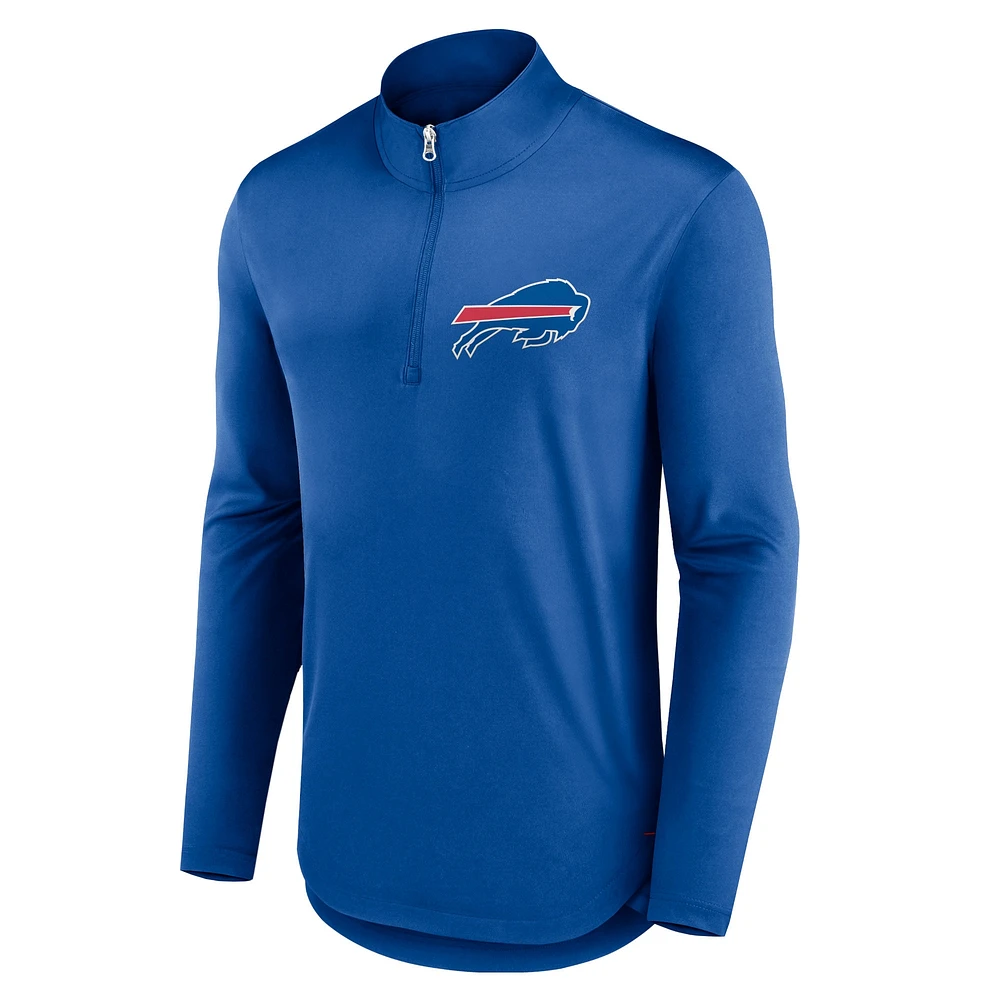 Men's Royal Buffalo Bills Tough Minded Quarter-Zip Top