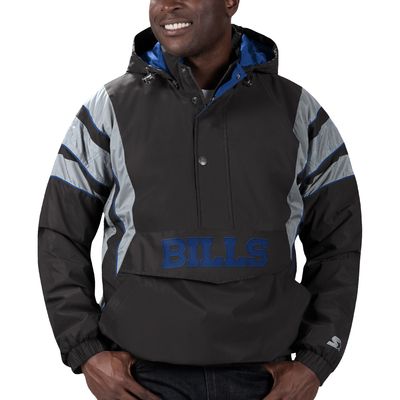 Men's Carolina Panthers Starter White/Black Thursday Night Lights Half-Snap  Hoodie Jacket