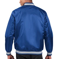 Veste universitaire à bouton-pression en satin pour hommes Starter Blue Black Buffalo Bills Locker Room