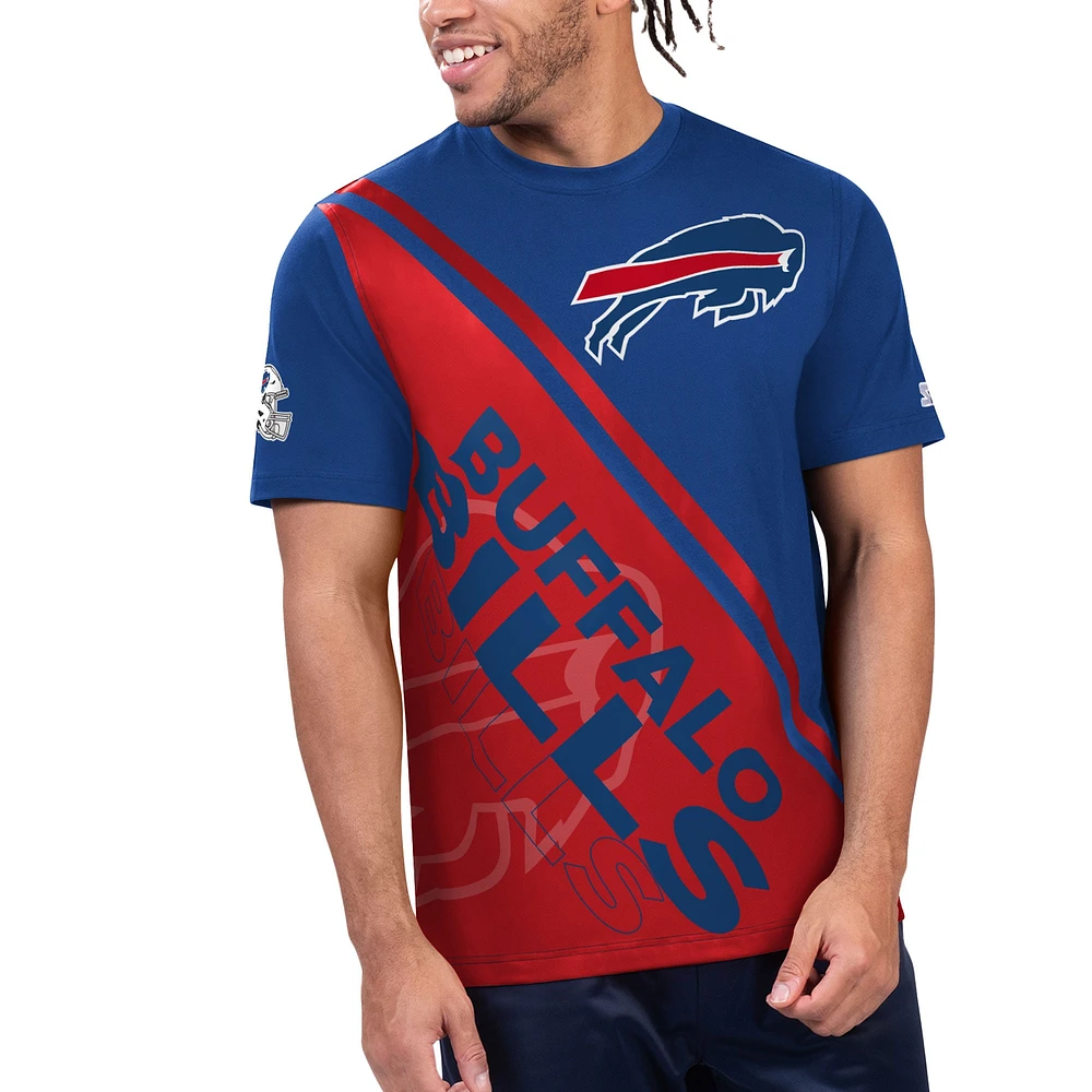 T-shirt graphique Starter Royal/Red Buffalo Bills Finish Line Extreme pour hommes