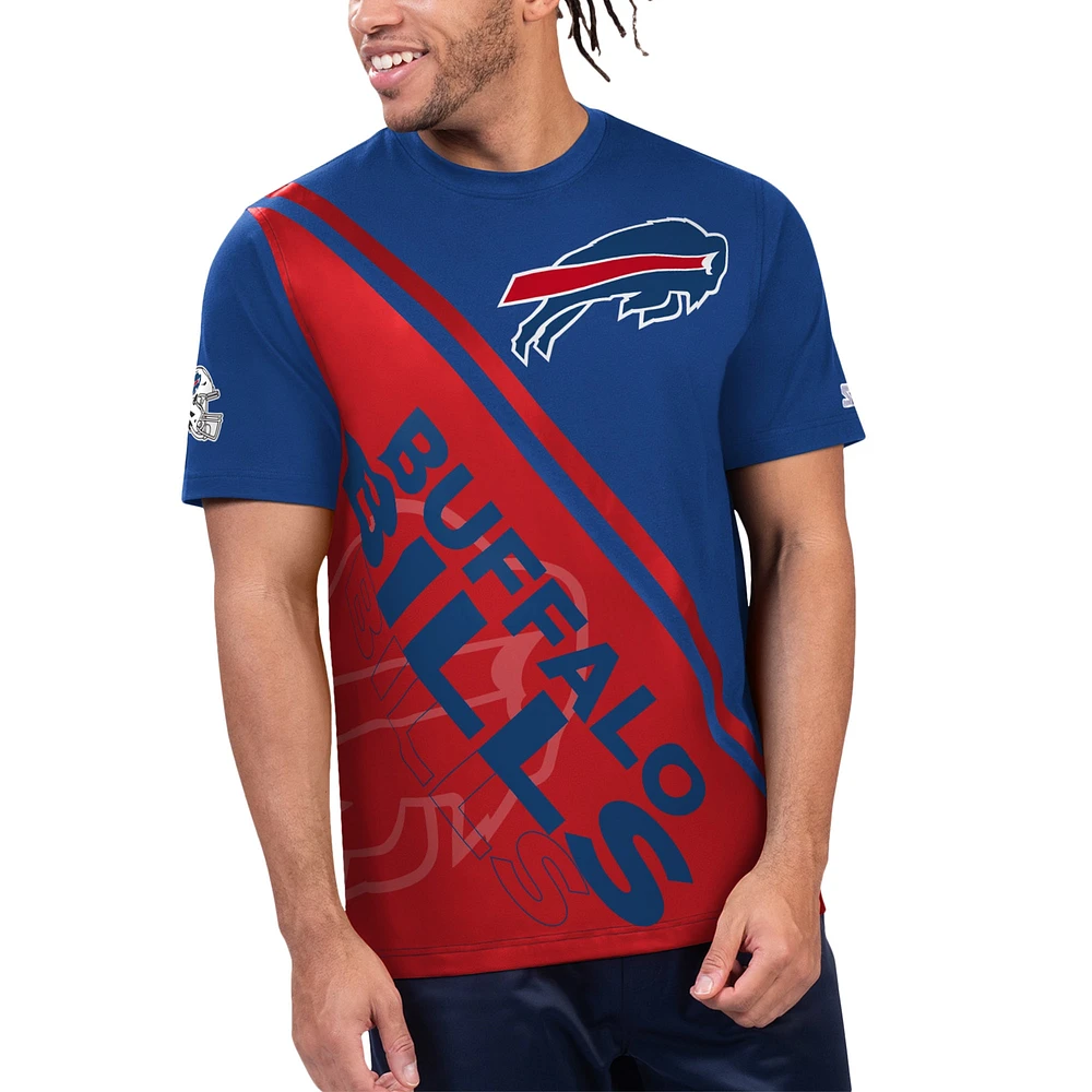 Men's Starter Royal/Red Buffalo Bills Finish Line T-Shirt