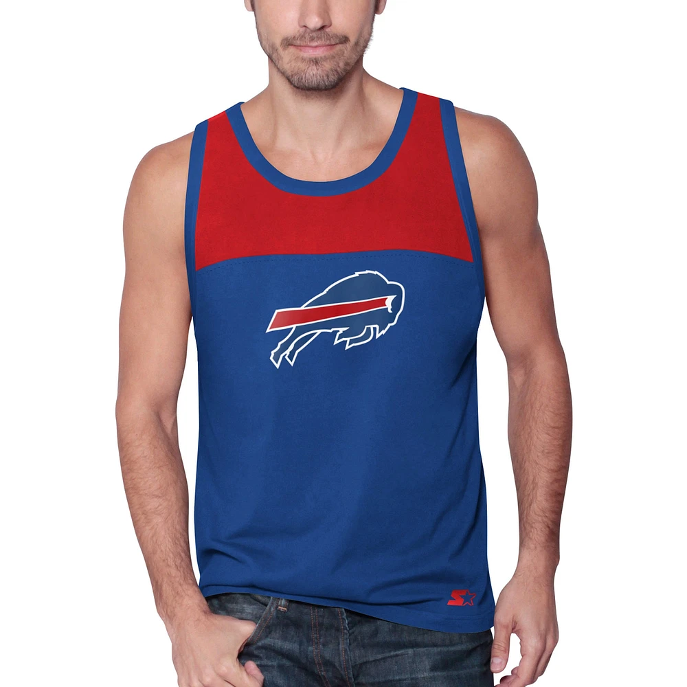 Mode Starter Royal/Rouge Buffalo Bills Touchdown pour homme - Débardeur