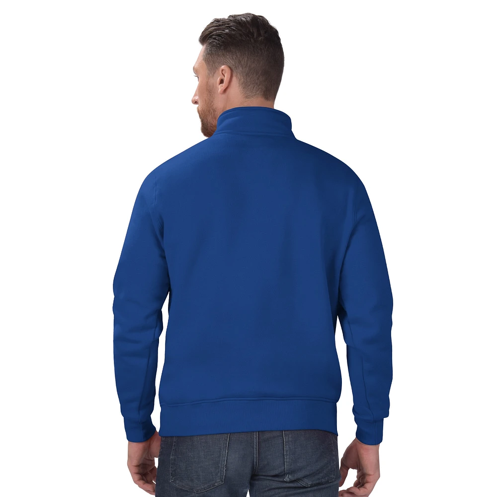 Men's Starter Royal Buffalo Bills Classic Quarter-Zip Pullover Sweatshirt