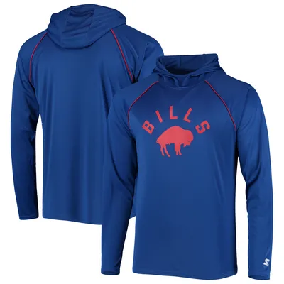 Buffalo Bills Starter Throwback Raglan Hoodie Long Sleeve T-Shirt - Royal