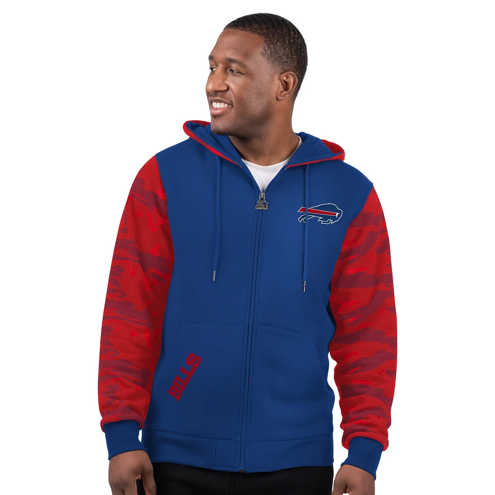 Sweat à capuche zippé pour homme Starter Royal Buffalo Bills Thursday Night Gridiron