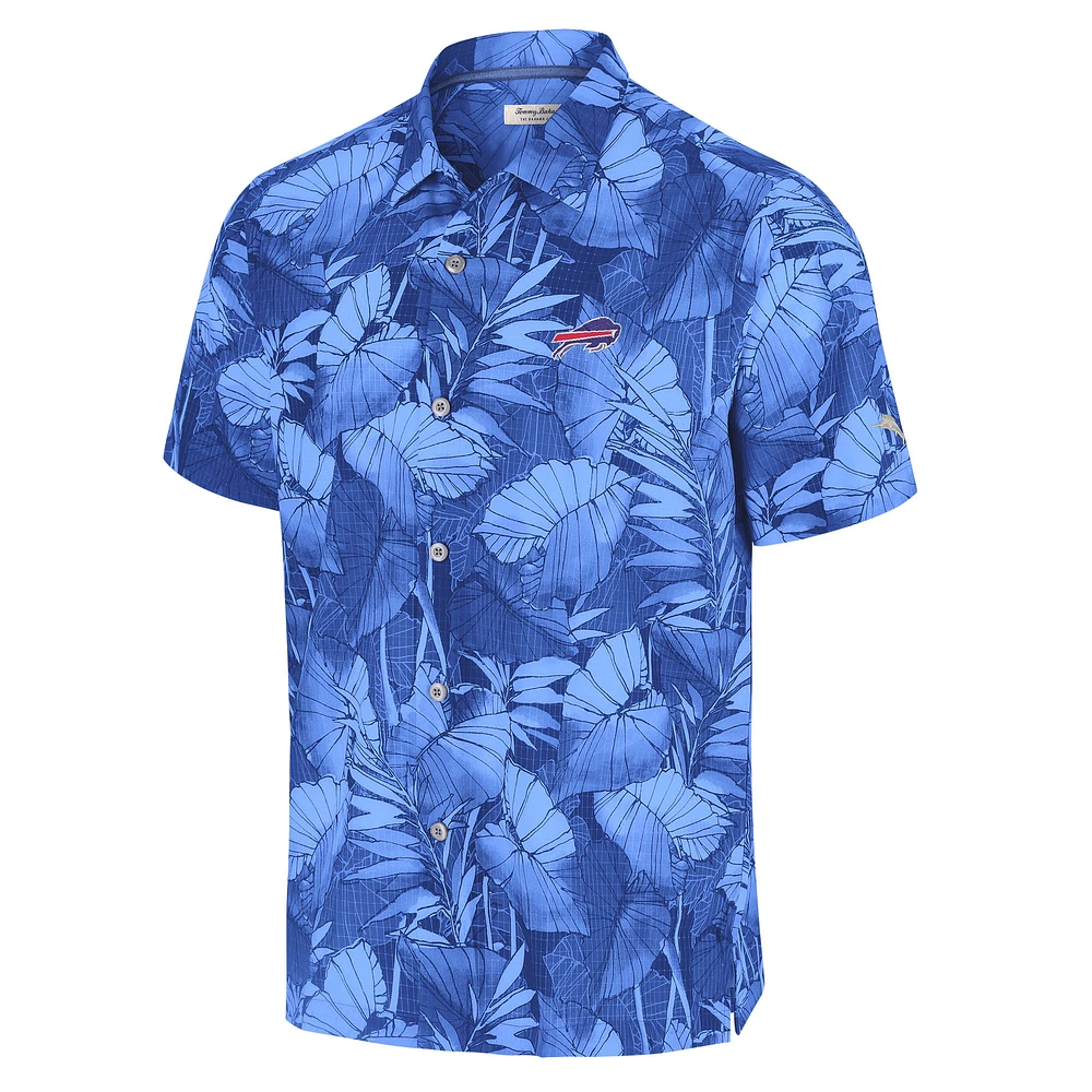 Chemise boutonnée bleu clair Tommy Bahama Buffalo Bills pour homme, grande taille, Coast Nuevo Fronds IslandZone