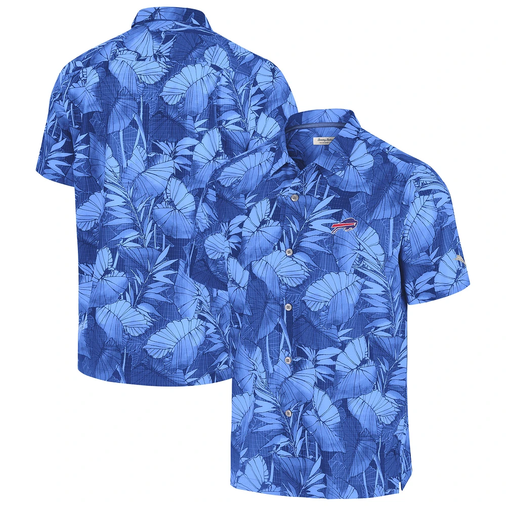 Chemise boutonnée bleu clair Tommy Bahama Buffalo Bills pour homme, grande taille, Coast Nuevo Fronds IslandZone