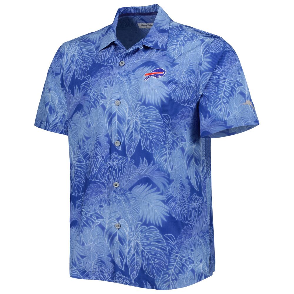 Men's Tommy Bahama Royal Buffalo Bills Coast Luminescent Fronds Camp IslandZone Button-Up Shirt