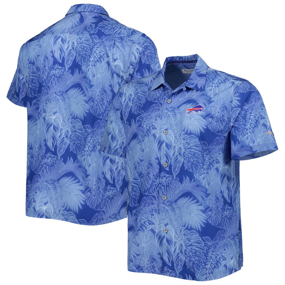 Men's Tommy Bahama Royal Buffalo Bills Coast Luminescent Fronds Camp IslandZone Button-Up Shirt