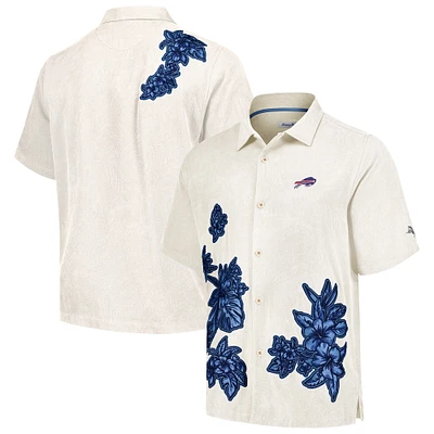 Chemise boutonnée Tommy Bahama pour hommes, Buffalo Bills, Hibiscus Camp, blanche