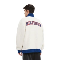 Sweat-shirt Tommy Hilfiger crème Buffalo Bills Jordan Sherpa à quart de zip pour hommes