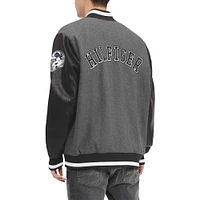 Men's Tommy Hilfiger  Heather Gray/Black Buffalo Bills Gunner Full-Zip Varsity Jacket