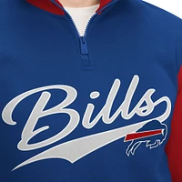 Men's Tommy Hilfiger Royal/Red Buffalo Bills Aiden Quarter-Zip Sweatshirt