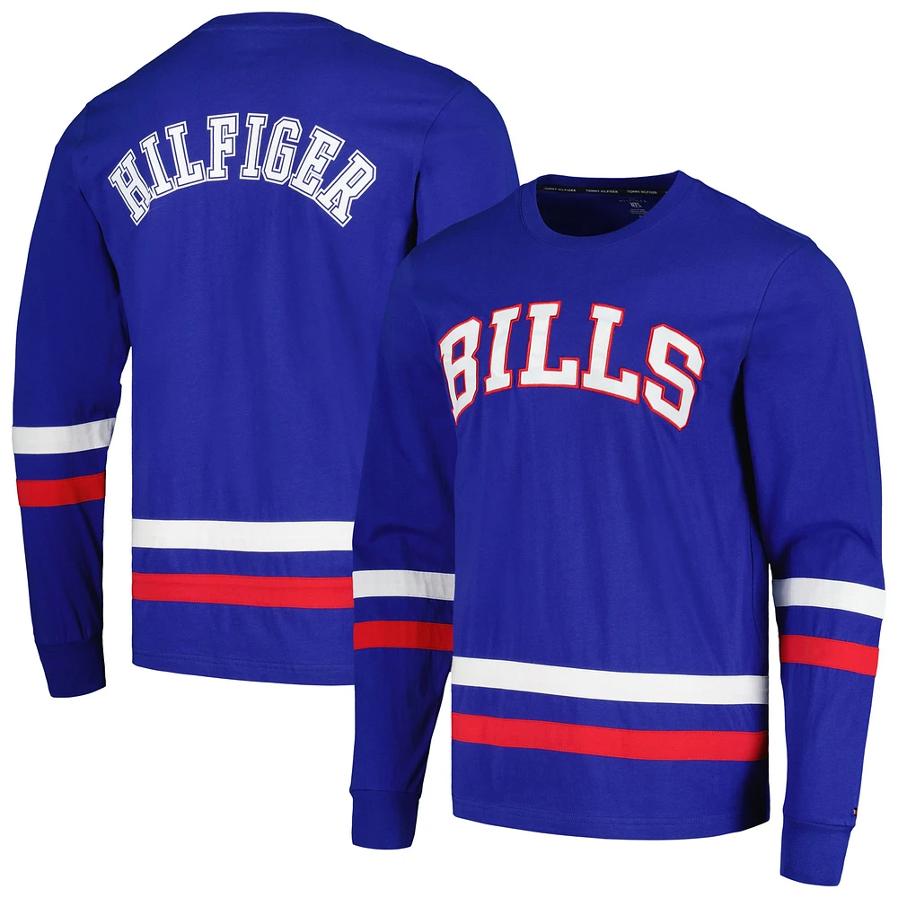 T-shirt à manches longues Tommy Hilfiger Royal/Rouge Buffalo Bills Nolan pour hommes