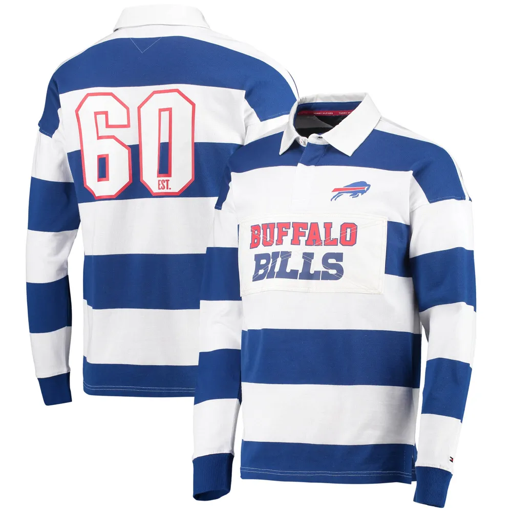 Lids Buffalo Bills Tommy Hilfiger Varsity Stripe Rugby Long Sleeve Polo Royal/White | Connecticut Post Mall