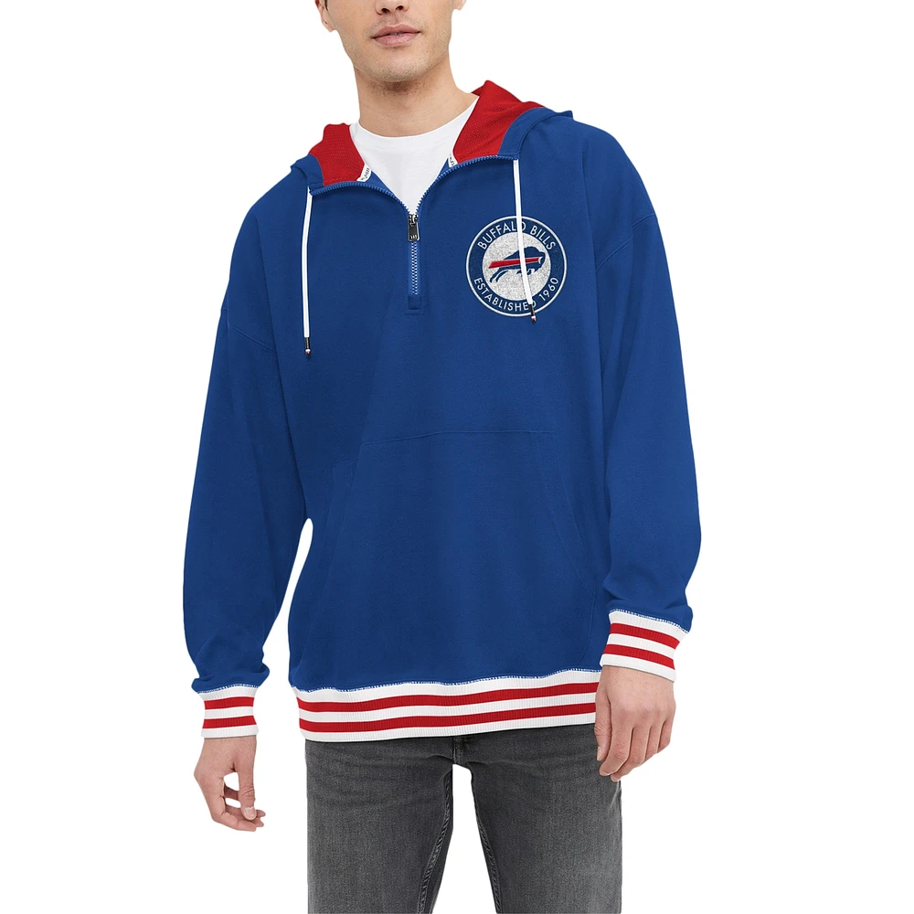 Sweat à capuche quart de zip Tommy Hilfiger Royal Buffalo Bills Aaron pour hommes