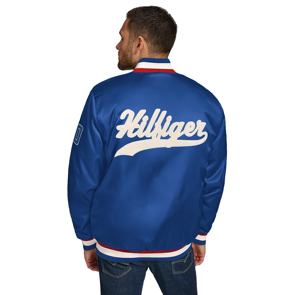 Veste en satin à boutons-pression Dante pour homme Tommy Hilfiger Royal Buffalo Bills