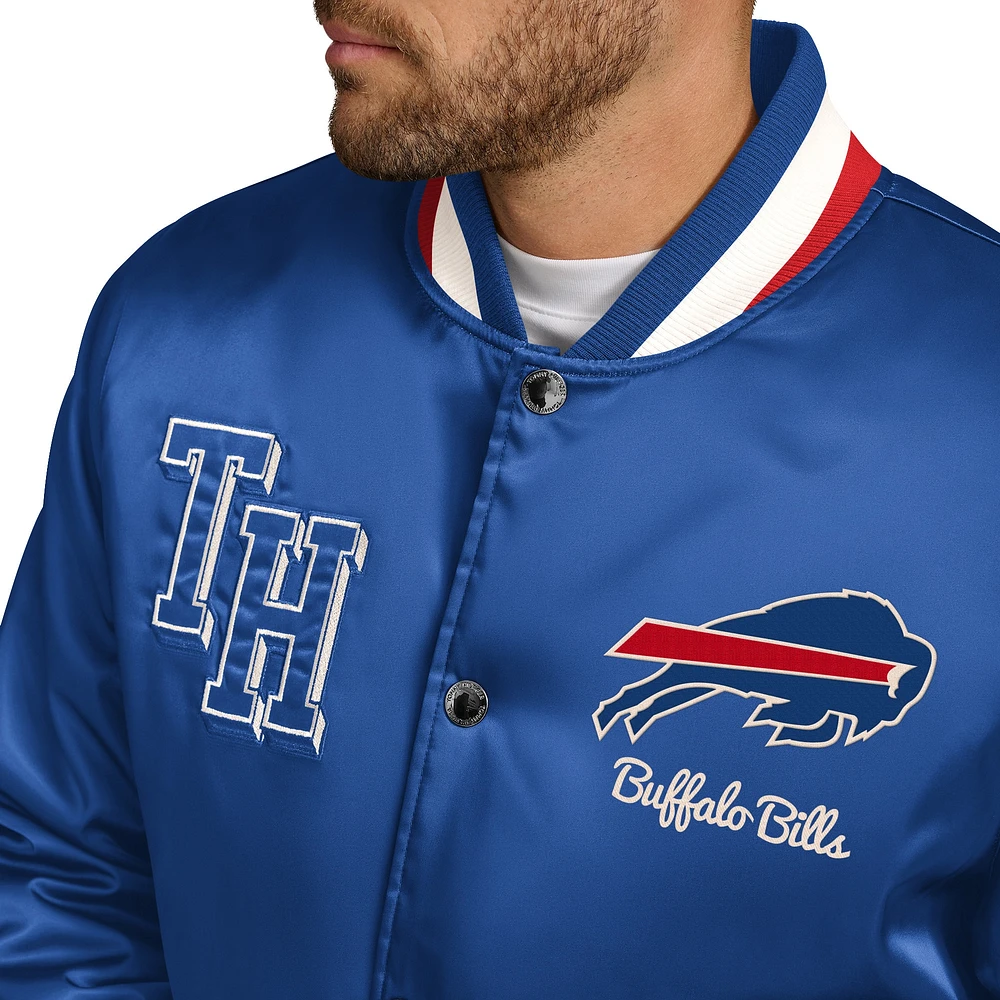 Veste en satin à boutons-pression Dante pour homme Tommy Hilfiger Royal Buffalo Bills