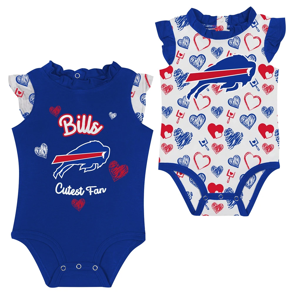 Newborn & Infant Buffalo Bills Happy Hearts 2-Piece Bodysuit Set