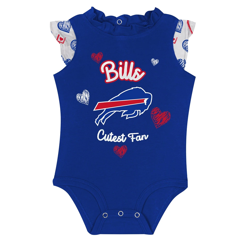 Newborn & Infant Buffalo Bills Happy Hearts 2-Piece Bodysuit Set