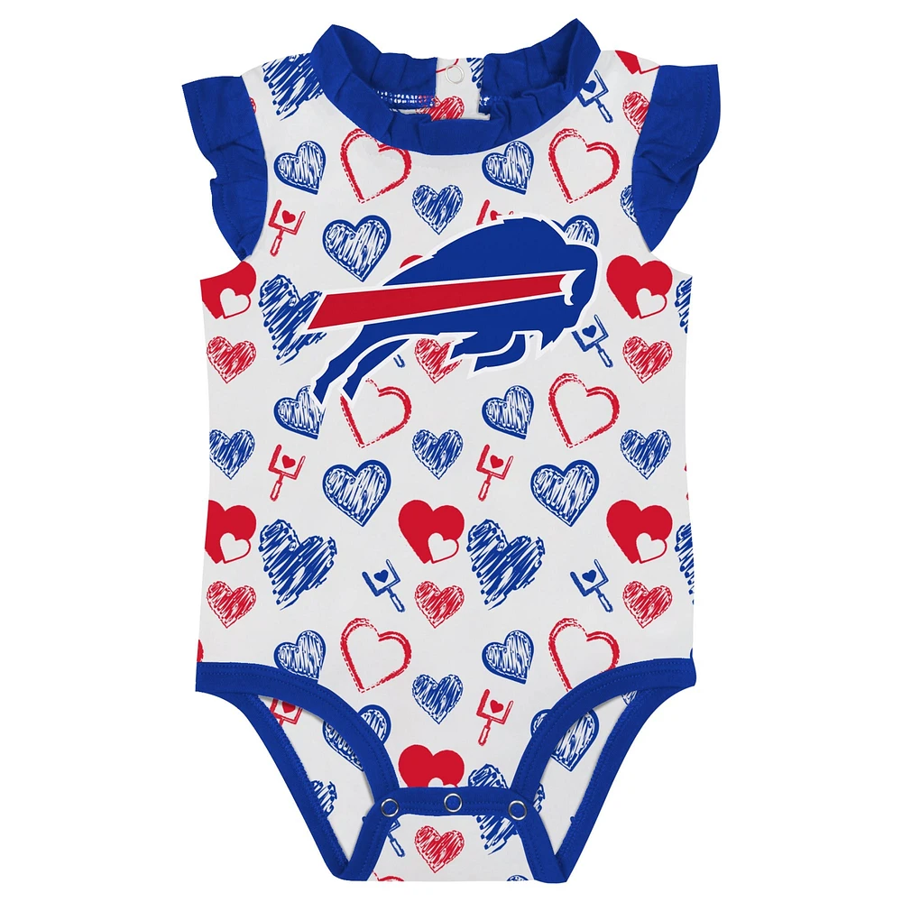 Newborn & Infant Buffalo Bills Happy Hearts 2-Piece Bodysuit Set