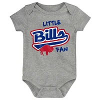 Body gris chiné pour nouveau-né et bébé Buffalo Bills Retro Little Baller