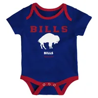 Newborn & Infant Mitchell Ness Royal/Red Buffalo Bills Throwback Bodysuit Bib Booties Set