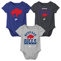 Lot de trois bodies Nike Buffalo Bills Rewind pour nouveau-né et bébé