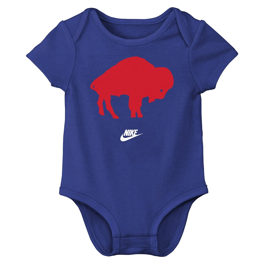 Lot de trois bodies Nike Buffalo Bills Rewind pour nouveau-né et bébé